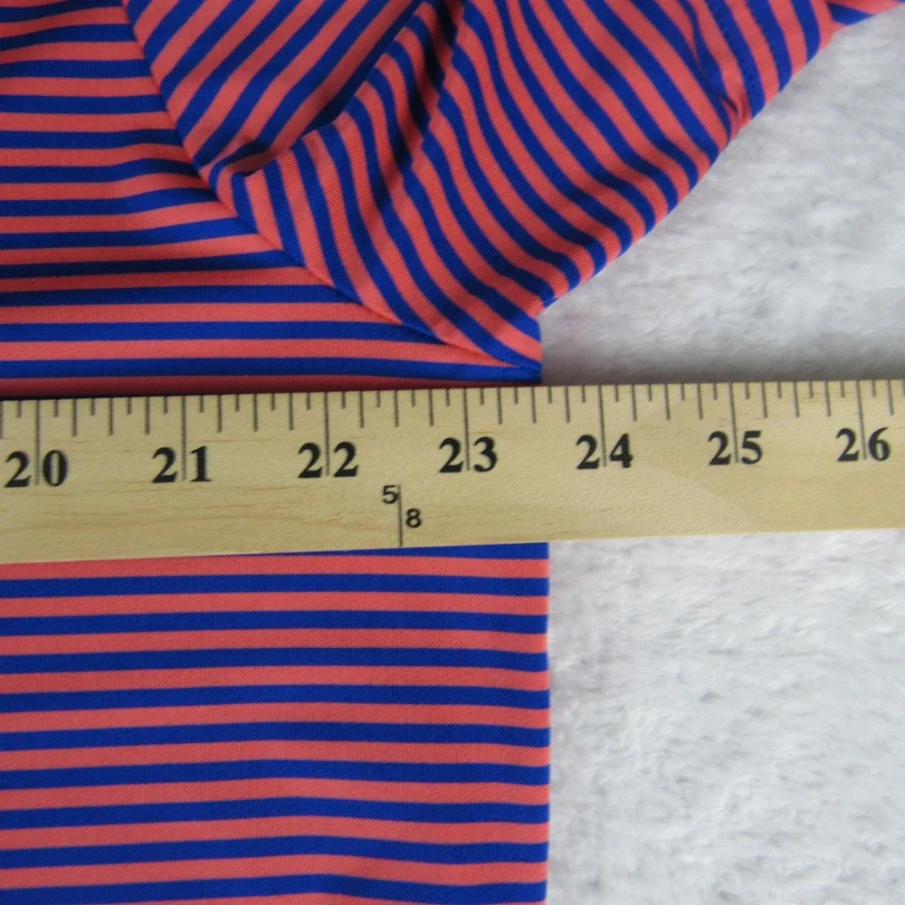 RLX Ralph Lauren Polo Shirt Mens Large Orange Blue Striped Golf‎ Top
